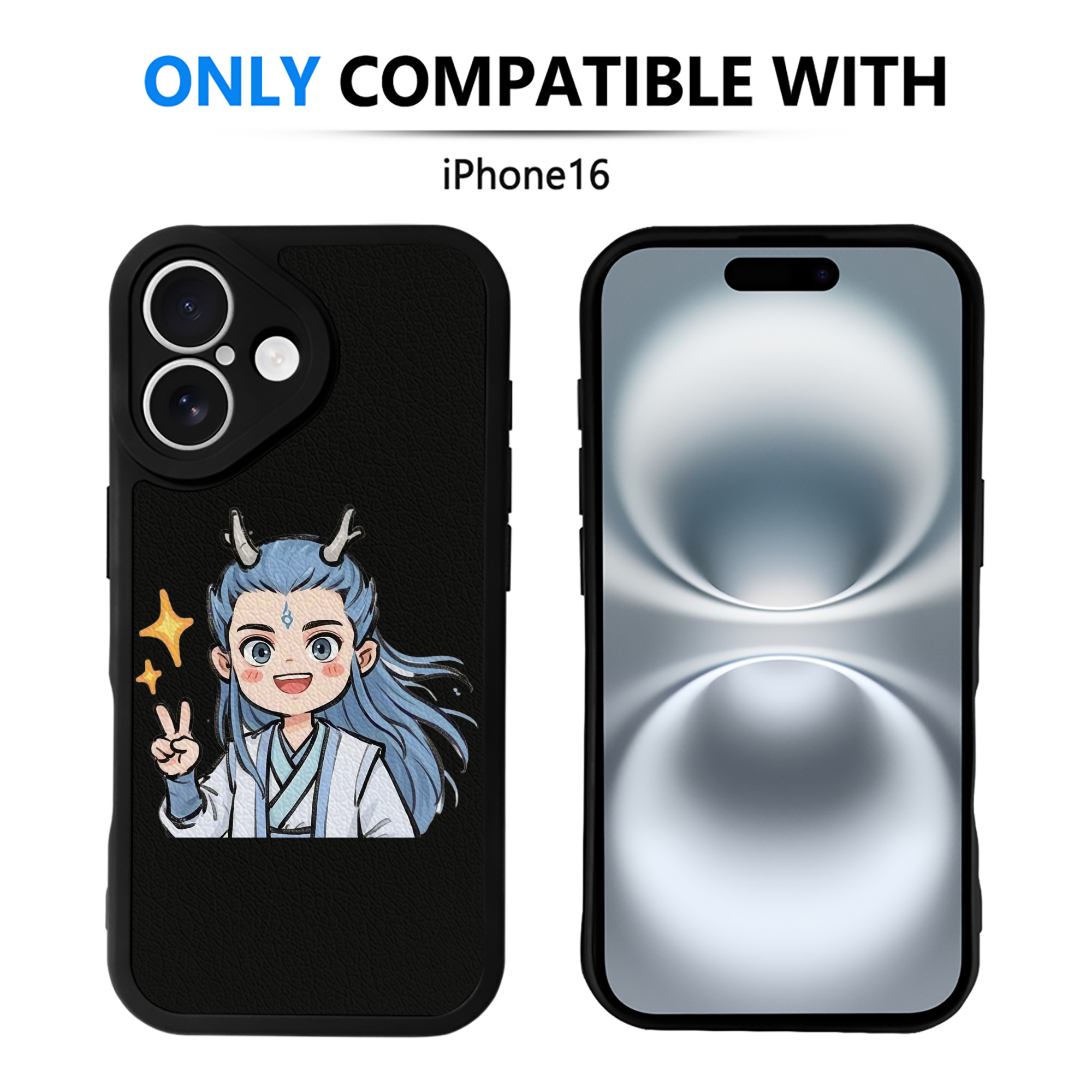 （画像用） Ne Zha 2 ナタ 魔童の大暴れ 【iPhone 16シリーズ対応】シリコンスマホケース（レザー調） 材質：シリコン